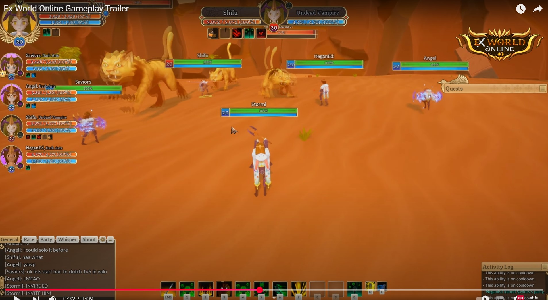 Ex World Online features